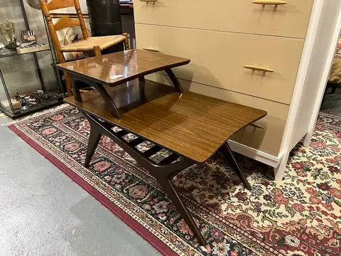 Two-tier mid-century step table at Picker Joe's Antique Mall in Savannah, GA