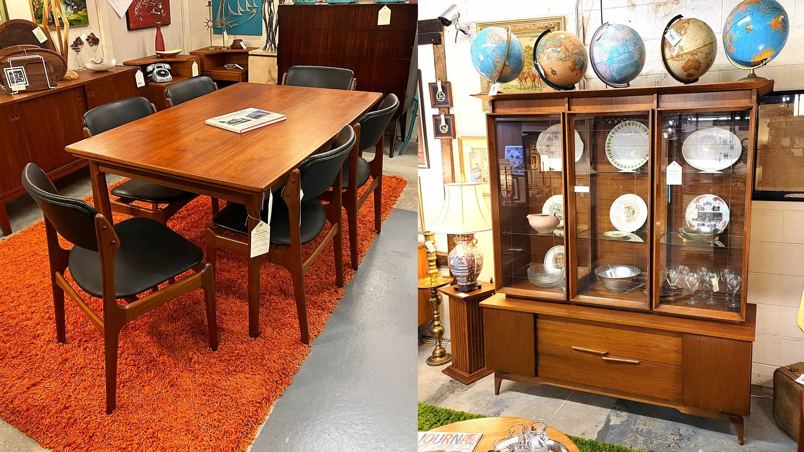 Mid-century dining set and china hutch at Picker Joe's